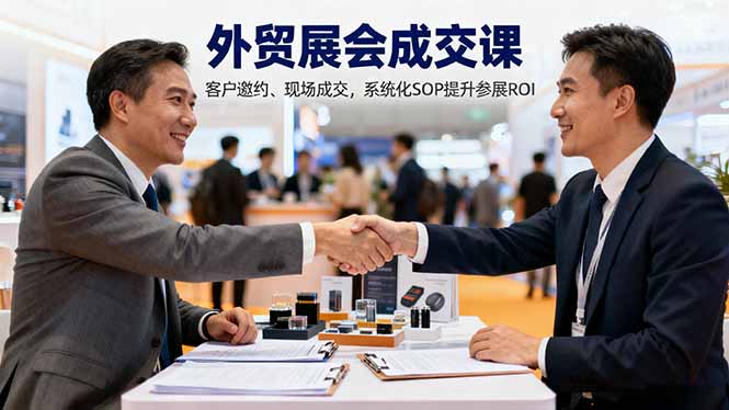 外贸展会成交课,含目标制定、客户邀约、现场成交,系统化SOP提升参展ROI-第1张图片-我要自学网 外贸展会成交课,含目标制定、客户邀约、现场成交,系统化SOP提升参展ROI-第1张图片-我要自学网