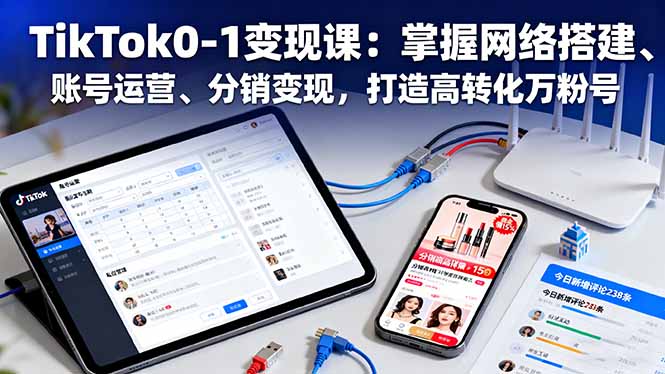 TikTok0-1变现课：掌握网络搭建、账号运营、分销变现，打造高转化万粉号-第1张图片-我要自学网