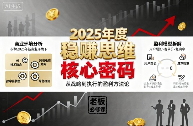 2025年度稳賺思维老板创业营，拆解2025年新商业环境下，企业实现持续盈利的核心密码-第1张图片-我要自学网