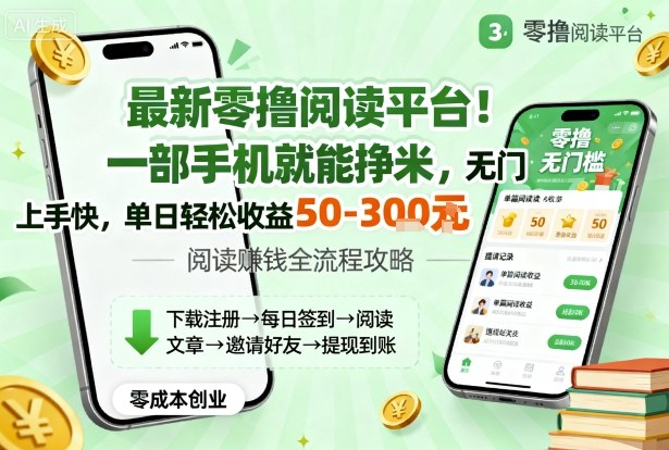最新零撸阅读平台!一部手机就能挣米,无门槛上手快,单日轻松收益50-3张【揭秘】-第1张图片-我要自学网 最新零撸阅读平台!一部手机就能挣米,无门槛上手快,单日轻松收益50-3张【揭秘】-第1张图片-我要自学网