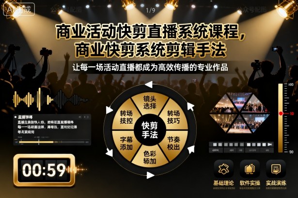 商业活动快剪直播系统课程，商业快剪系统剪辑手法-第1张图片-我要自学网