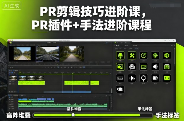 PR剪辑技巧进阶课,PR插件+手法进阶课程-第1张图片-我要自学网 PR剪辑技巧进阶课,PR插件+手法进阶课程-第1张图片-我要自学网