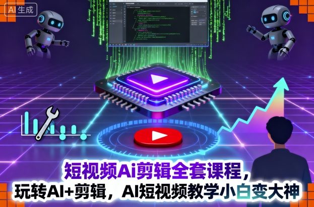 短视频Ai剪辑全套课程,玩转AI+剪辑,AI短视频教学小白变大神-第1张图片-我要自学网 短视频Ai剪辑全套课程,玩转AI+剪辑,AI短视频教学小白变大神-第1张图片-我要自学网