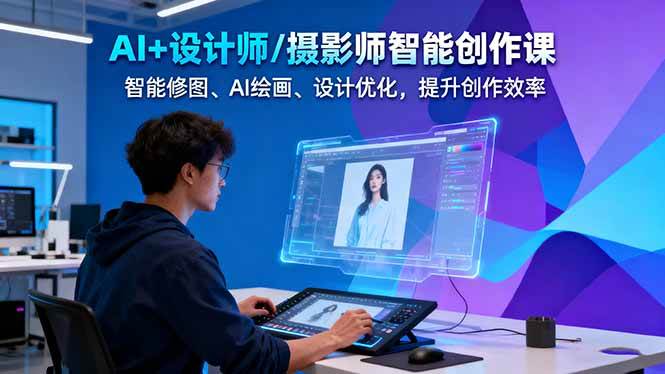 AI+设计师/摄影师智能创作课：智能修图、AI绘画、设计优化，提升创作效率-第1张图片-我要自学网