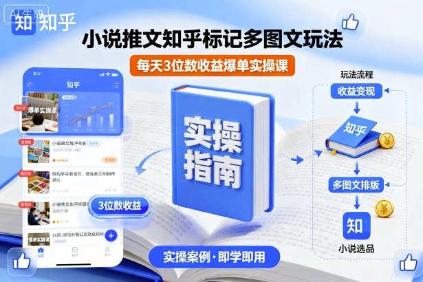 小说推文知乎标记多图文玩法，每天3位数收益爆单实操课-第1张图片-我要自学网