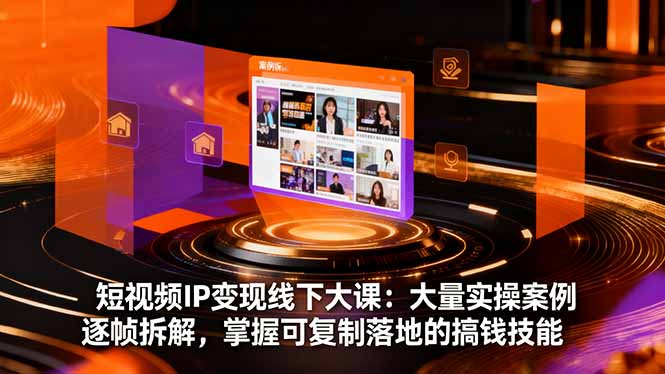 短视频IP变现线下大课：大量实操案例逐帧拆解，掌握可复制落地的搞钱技能-第1张图片-我要自学网