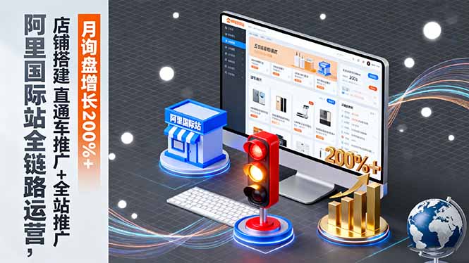 阿里国际站全链路运营，店铺搭建+直通车推广+全站推广，月询盘增长200%+-第1张图片-我要自学网