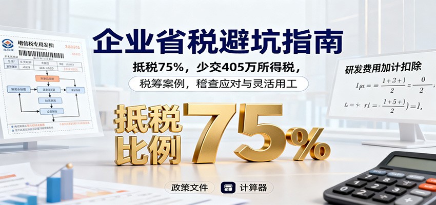 企业省税避坑指南：抵税75%，少交405万所得税，税筹案例，稽查应对与灵活用工-第1张图片-我要自学网