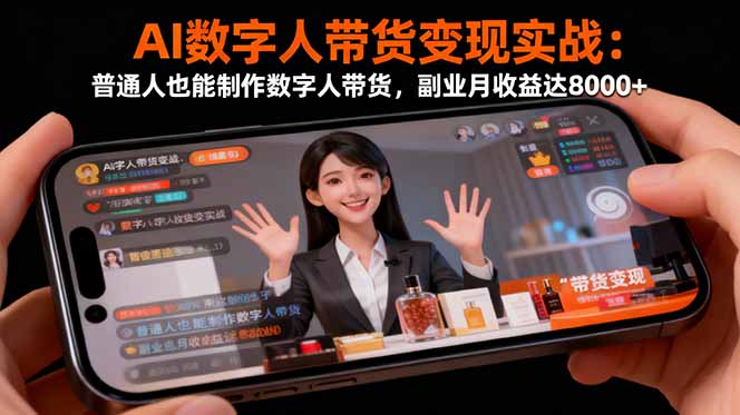 AI数字人带货变现实战：普通人也能制作数字人带货，副业月收益达8000+-第1张图片-我要自学网