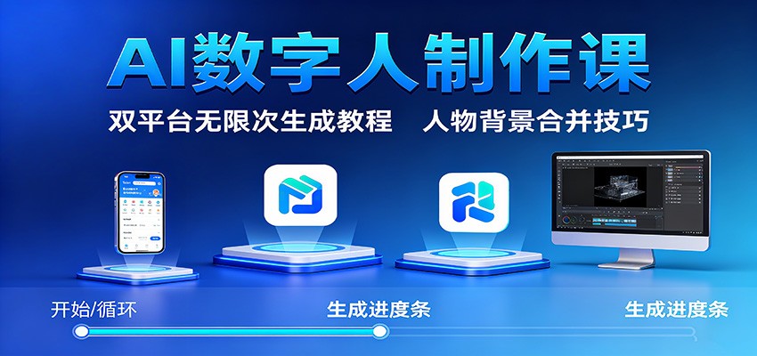 AI数字人制作课：双平台无限次生成教程，人物背景合并技巧-第1张图片-我要自学网
