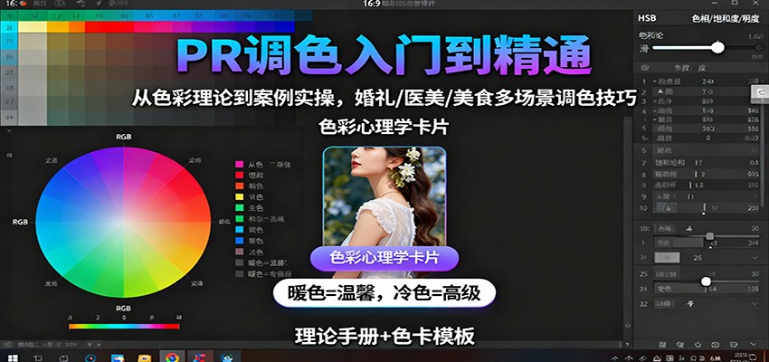 PR调色入门到精通：从色彩理论到案例实操，婚礼/医美/美食多场景调色技巧-第1张图片-我要自学网