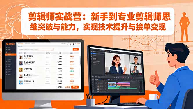 剪辑师实战营:新手到专业剪辑师思维突破与能力,实现技术提升与接单变现-第1张图片-我要自学网 剪辑师实战营:新手到专业剪辑师思维突破与能力,实现技术提升与接单变现-第1张图片-我要自学网