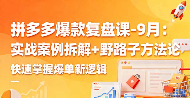 拼多多爆款复盘课-9月：实战案例拆解+野路子方法论，快速掌握爆单新逻辑-第1张图片-我要自学网