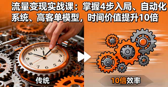 流量变现实战课：掌握4步入局、自动化系统、高客单模型，时间价值提升10倍-第1张图片-我要自学网