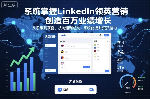 系统掌握LinkedIn领英营销，创造百万业绩增长，从思维到获客，从沟通到成交，系统化提升外贸能力-第1张图片-我要自学网