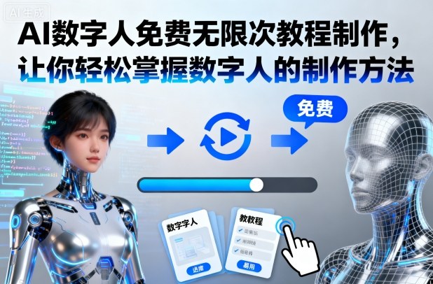 AI数字人免费无限次教程制作,让你轻松掌握数字人的制作方法-第1张图片-我要自学网 AI数字人免费无限次教程制作,让你轻松掌握数字人的制作方法-第1张图片-我要自学网