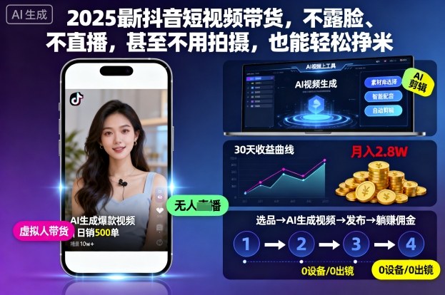 2025最新抖音短视频带货,不露脸、不直播,甚至不用拍摄,也能轻松挣米-第1张图片-我要自学网 2025最新抖音短视频带货,不露脸、不直播,甚至不用拍摄,也能轻松挣米-第1张图片-我要自学网