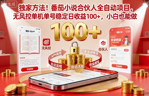 独家方法!番茄小说合伙人全自动挂G项目,无风控单机单号稳定日收益100+,小白也能做【揭秘】-第1张图片-我要自学网 独家方法!番茄小说合伙人全自动挂G项目,无风控单机单号稳定日收益100+,小白也能做【揭秘】-第1张图片-我要自学网