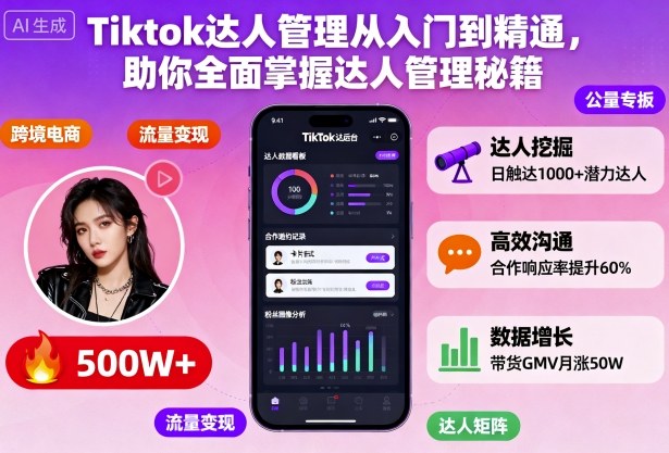 Tiktok达人管理从入门到精通，助你全面掌握达人管理秘籍-第1张图片-我要自学网