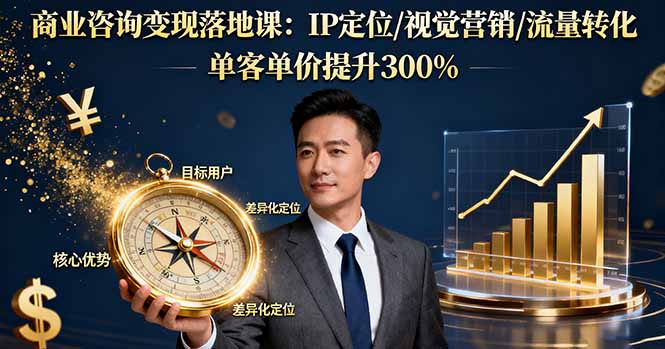 商业咨询变现落地课：IP定位/视觉营销/流量转化，单客单价提升300%-第1张图片-我要自学网