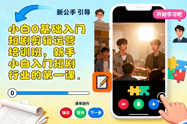 小白0基础入门短剧剪辑运营培训班，新手小白入门短剧行业的第一课-第1张图片-我要自学网