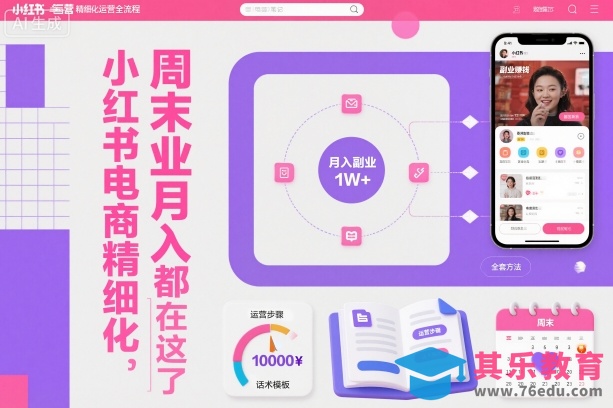 小红书电商精细化运营全流程,周末副业月入1W+,全套方法都在这了-第1张图片-我要自学网 小红书电商精细化运营全流程,周末副业月入1W+,全套方法都在这了-第1张图片-我要自学网