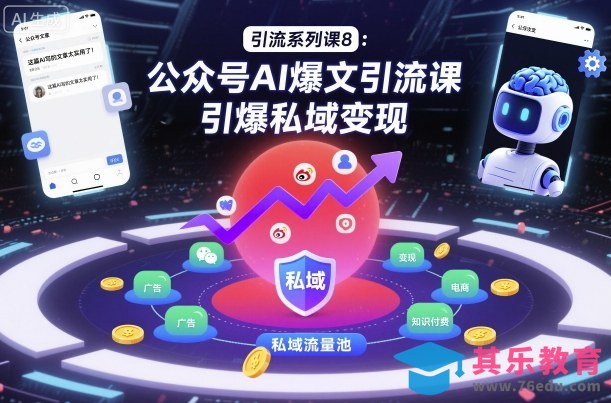 引流系列课8:公众号AI爆文引流课,引爆私域变现-第1张图片-我要自学网 引流系列课8:公众号AI爆文引流课,引爆私域变现-第1张图片-我要自学网