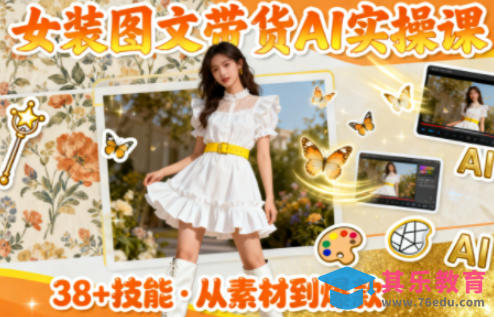 女装图文带货的AI实操课，覆盖38个实用技能，快速提升素材制作效率-第1张图片-我要自学网