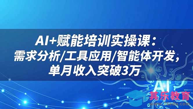AI+赋能培训实操课:需求分析/工具应用/智能体开发,单月收入突破3万-第1张图片-我要自学网 AI+赋能培训实操课:需求分析/工具应用/智能体开发,单月收入突破3万-第1张图片-我要自学网