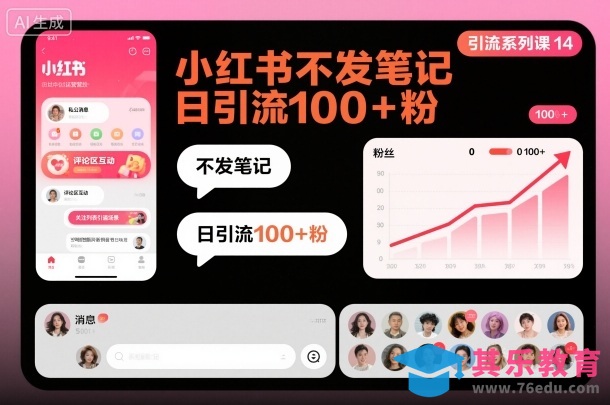引流系列课14：小红书不发笔记日引流100+粉-第1张图片-我要自学网