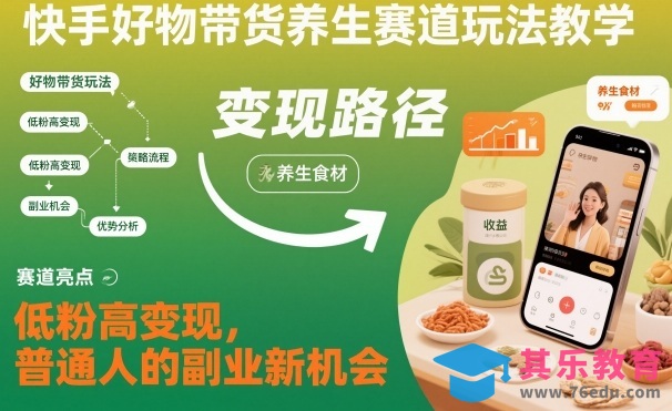 快手好物带货养生赛道玩法教学,低粉高变现,普通人的副业新机会-第1张图片-我要自学网 快手好物带货养生赛道玩法教学,低粉高变现,普通人的副业新机会-第1张图片-我要自学网