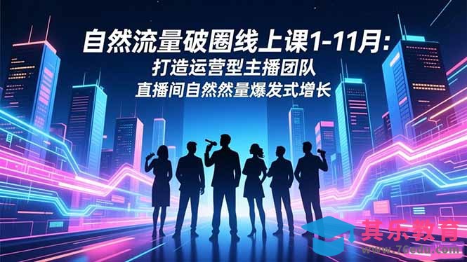 自然流量破圈线上课1-11月：打造运营型主播团队 直播间自然流量爆发式增长-第1张图片-我要自学网