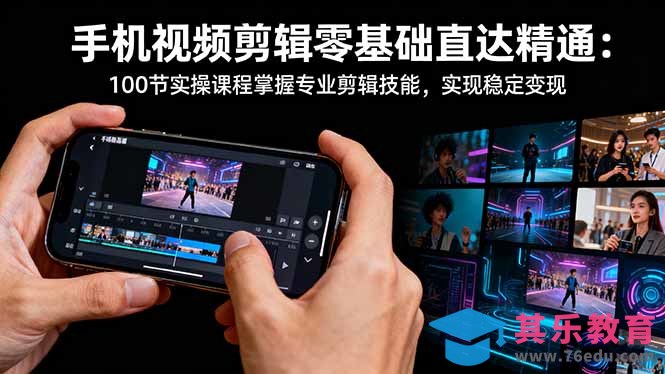 手机视频剪辑零基础直达精通：100节实操课程掌握专业剪辑技能，实现稳…-第1张图片-我要自学网