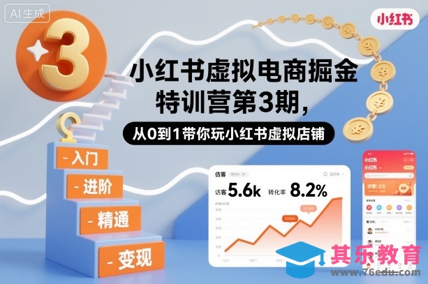 小红书虚拟电商掘金特训营第3期，从0到1带你玩小红书虚拟店铺-第1张图片-我要自学网