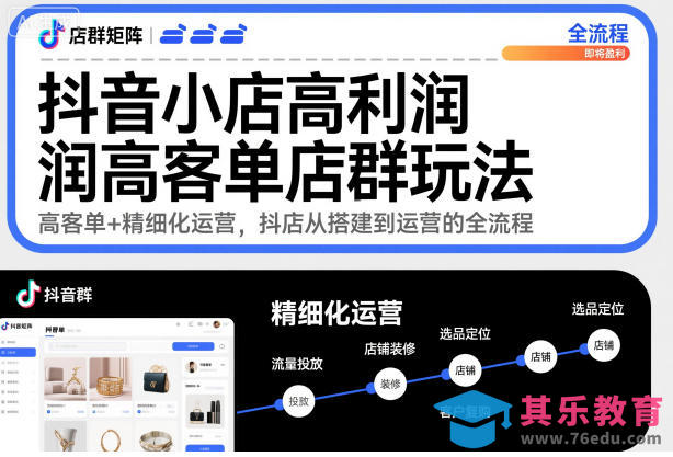 抖音小店高利润高客单店群玩法，高客单+精细化运营，抖店从搭建到运营的全流程(更新)-第1张图片-我要自学网