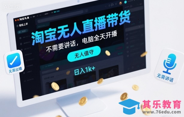 淘宝无人直播带货，不需要出镜，不需要讲话，电脑全天开播，轻松上手，日入1k+【揭秘】-第1张图片-我要自学网