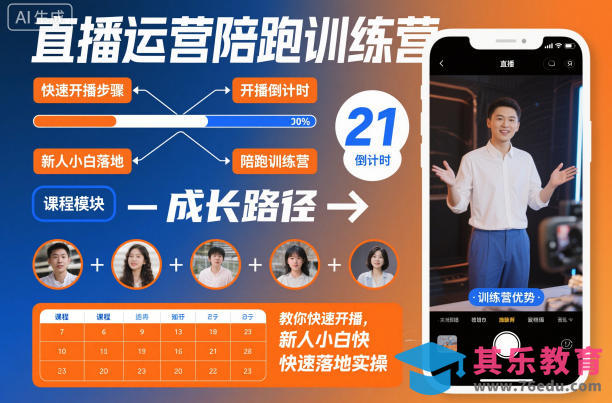 直播运营陪跑训练营，教你快速开播，新人小白快速落地实操-第1张图片-我要自学网