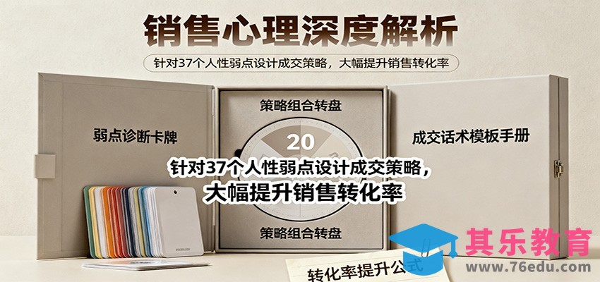 销售心理深度解析：针对37个人性弱点设计成交策略，大幅提升销售转化率！-第1张图片-我要自学网