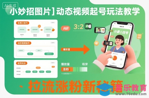 小妙招图片＋动态视频起号玩法教学，拉流涨粉新秘籍-第1张图片-我要自学网