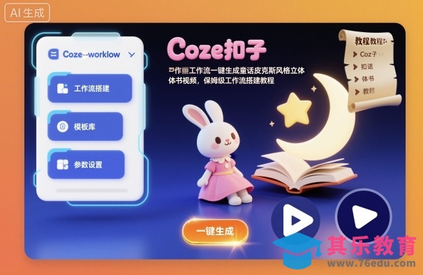 Coze扣子工作流一键生成童话皮克斯风格立体书视频，保姆级工作流搭建教程-第1张图片-我要自学网