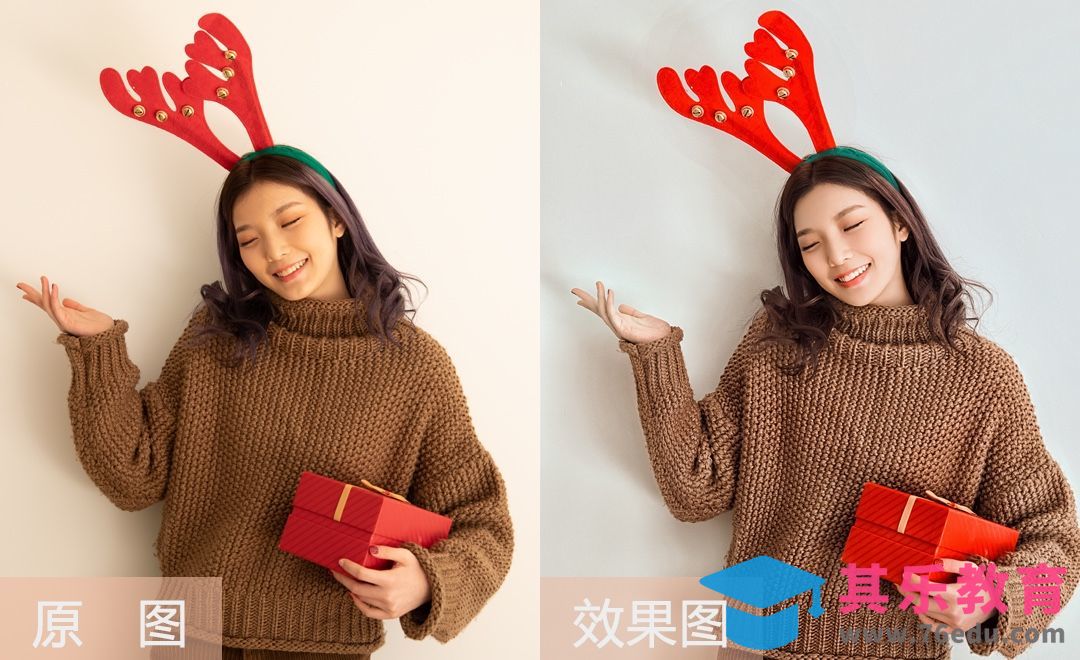 PS- 圣诞人像照片色彩及细节校正[虎课网手机摄影入门视频教程][MP4产品摄影教程全集 ]-第1张图片-我要自学网