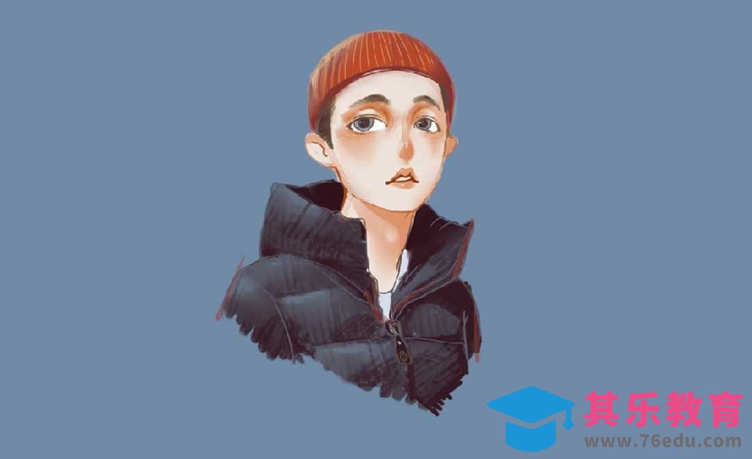 SAI-板绘-情人节一起来画一对情侣头像吧-男头[虎课网绘画插画视频教程][ipad商业插画MP4教程全集 ]-第1张图片-我要自学网