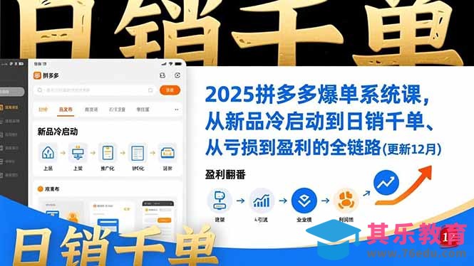 2025拼多多爆单系统课，从新品冷启动到日销千单、从亏损到盈利的全链路(更新12月-第1张图片-我要自学网
