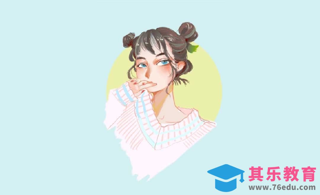 SAI-板绘插画-叫柠檬的女孩头像[虎课网绘画插画视频教程][ipad商业插画MP4教程全集 ]-第1张图片-我要自学网