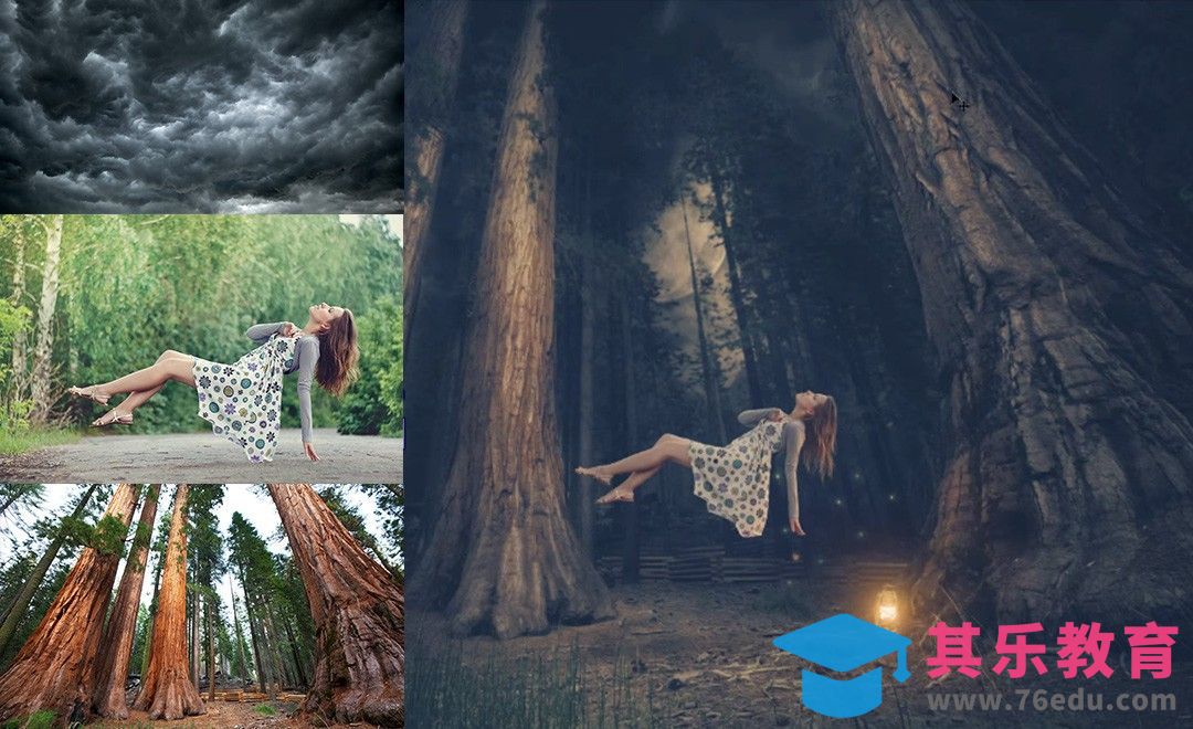 PS-奇异森林的漂浮女孩创意合成[虎课网最新视频教程][免费高清MP4教程全集 ]-第1张图片-我要自学网