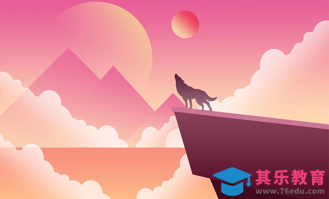 PS-夕阳场景渐变插画[虎课网绘画插画视频教程][ipad商业插画MP4教程全集 ]-第1张图片-我要自学网