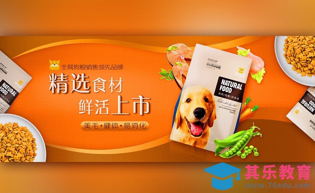 PS-狗粮banner[平面设计视频教程][海报设计MP4高清全集 ]-第1张图片-我要自学网
