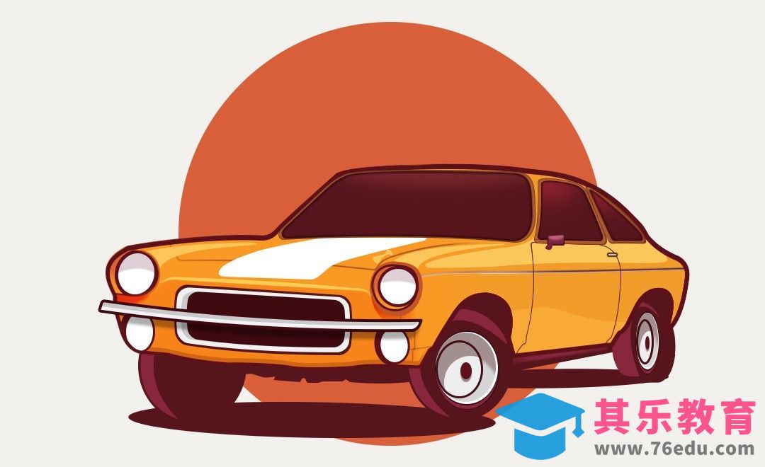 PS-鼠绘-复古造型小汽车[虎课网绘画插画视频教程][ipad商业插画MP4教程全集 ]-第1张图片-我要自学网