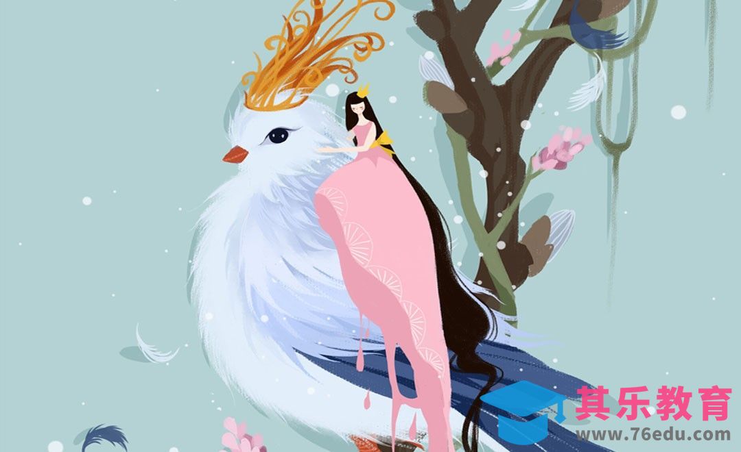 PS-板绘插画-小蓝鸟[虎课网绘画插画视频教程][ipad商业插画MP4教程全集 ]-第1张图片-我要自学网