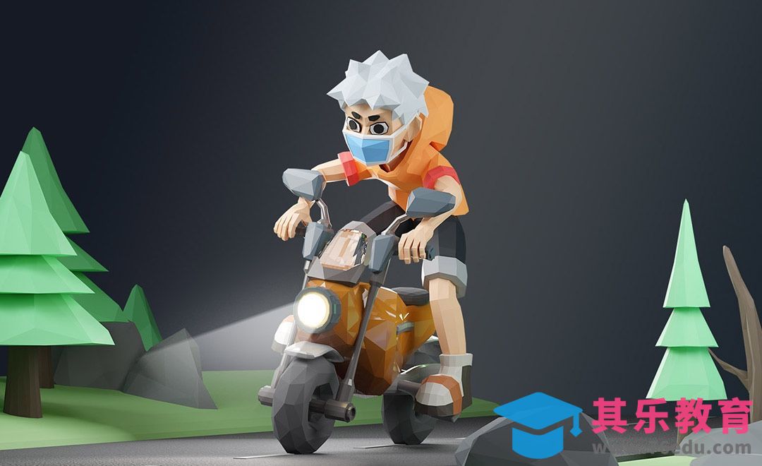 Blender-Low Poly风格摩托车建模[虎课网Blender视频教程][Blender建模教程MP4教程全集 ]-第1张图片-我要自学网